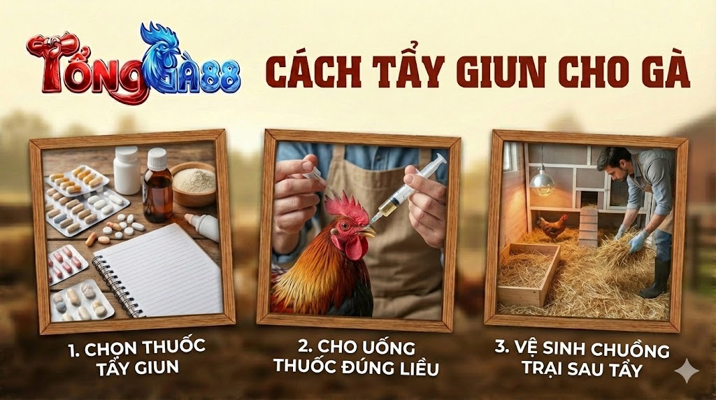 Cách tẩy giun cho gà